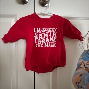 Caden lane sweatshirt bubble romper, Christmas red